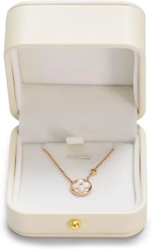 Premium White PU Leather Jewelry Necklace Pendant Box Velvet Interior Jewelry Gift Box for Necklace Pendant
