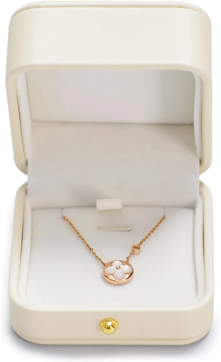 Premium White PU Leather Jewelry Necklace Pendant Box Velvet Interior Jewelry Gift Box for Necklace Pendant