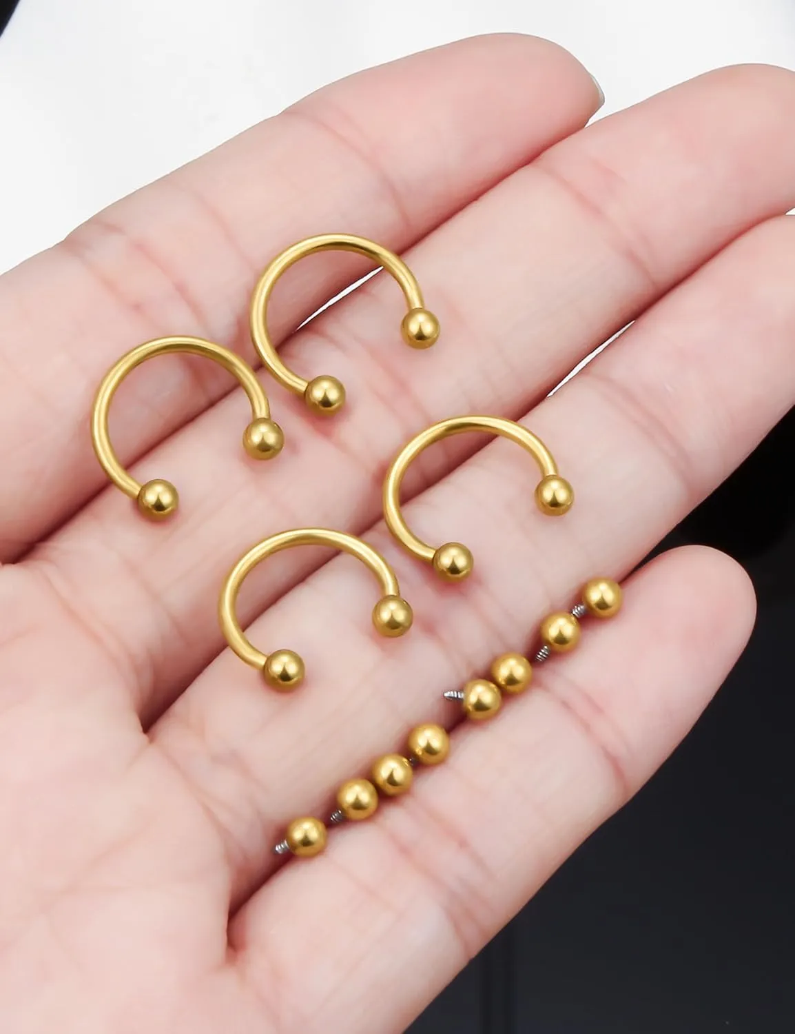 Prjndjw 16g Septum Rings Internally Threaded Surgical Steel Septum Jewelry Lip Rings Hoop Labret Jewelry Horseshoe Earrings Daith Piercing Jewelry for Women Men External thread Septum hoop