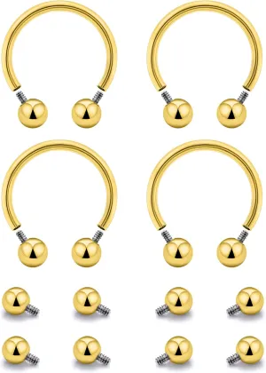 Prjndjw 16g Septum Rings Internally Threaded Surgical Steel Septum Jewelry Lip Rings Hoop Labret Jewelry Horseshoe Earrings Daith Piercing Jewelry for Women Men External thread Septum hoop