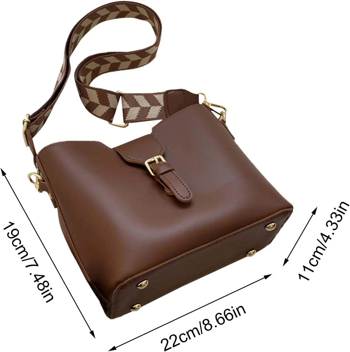 Purses for Women Crossbody Anti Theft Fashion Cotton Canvas Handbags Tote Purses Trendy Clutch Saddle Bag(Brown)