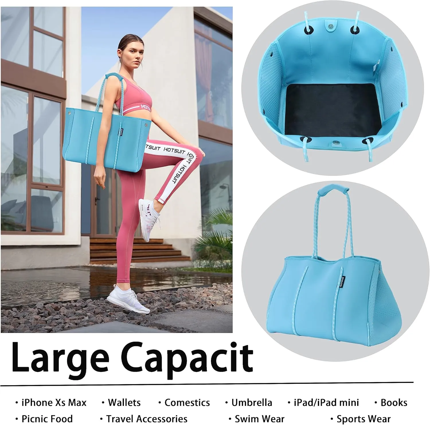 QOGiR Multipurpose Gym Beach Bag, Light Weight, Large, Sports  