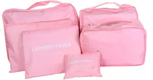 Qtqgoitem Clothes Storage Luggage Organizer Packing Cube Bag 6 in 1 Pink (Model: 954 35e 00f 8f1 073)