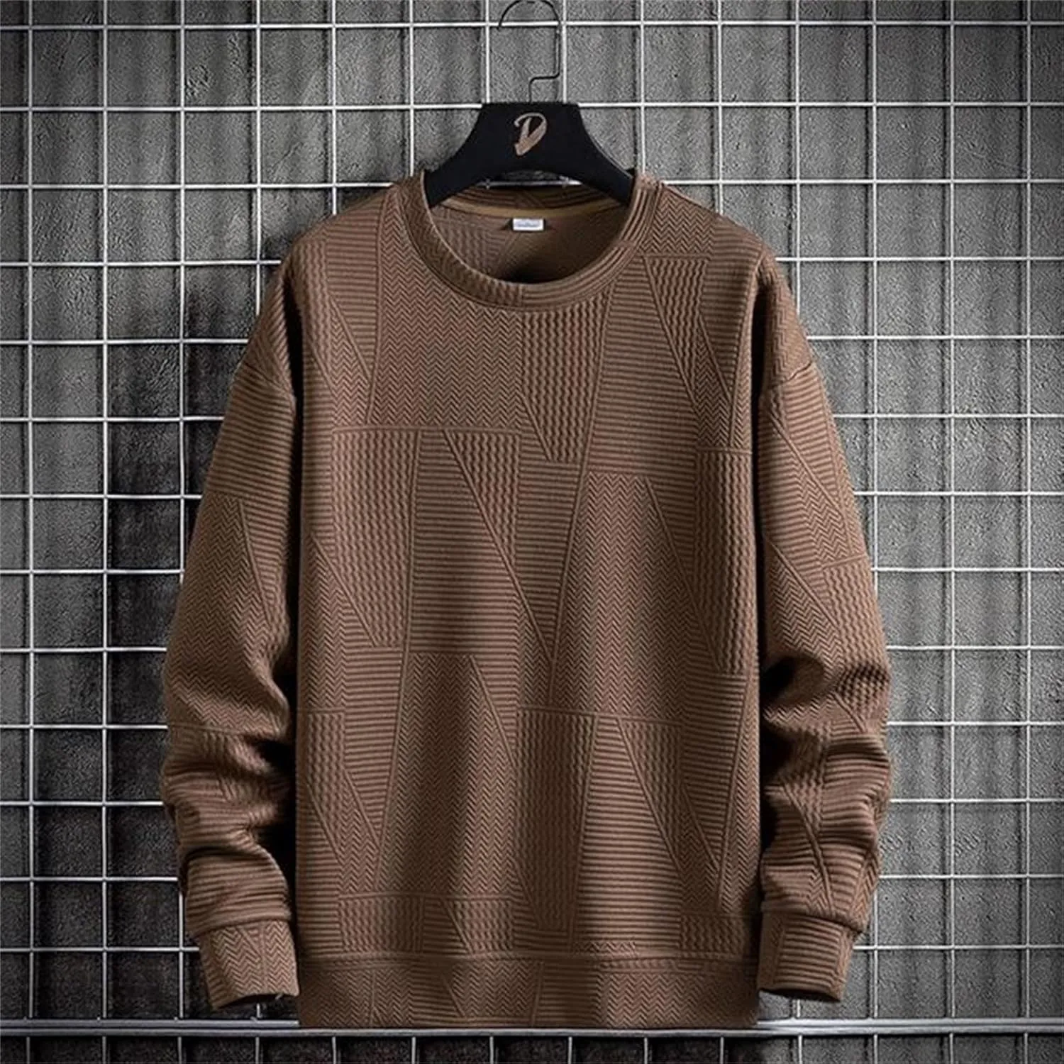 Quilted Jacket Men British Slim Tops Blouse Striped Shirt Two- Sweater Soft Fashion Top Shirt Mens Work Sweater polo