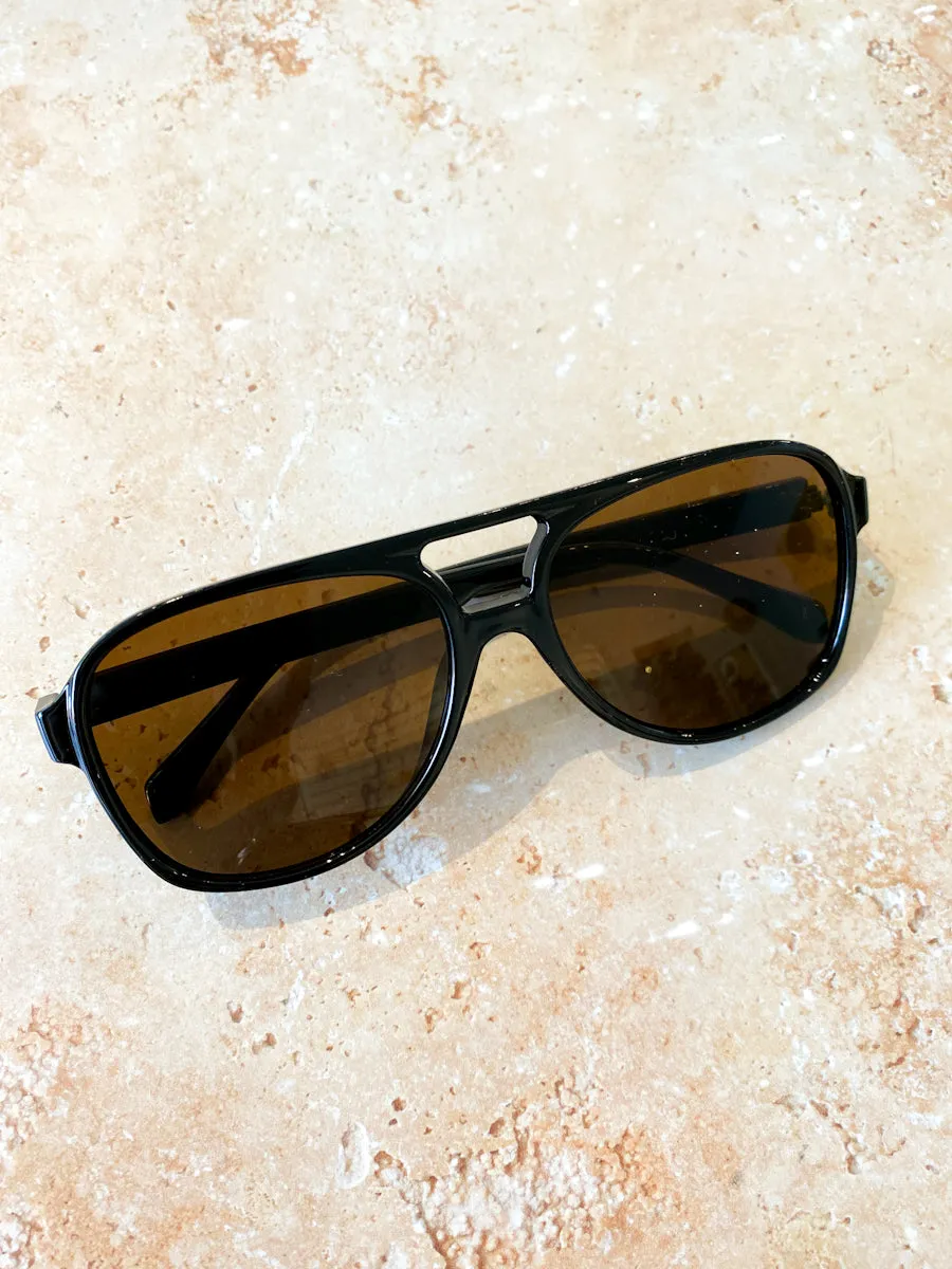 QUINN AVIATOR SUNGLASSES BLACK