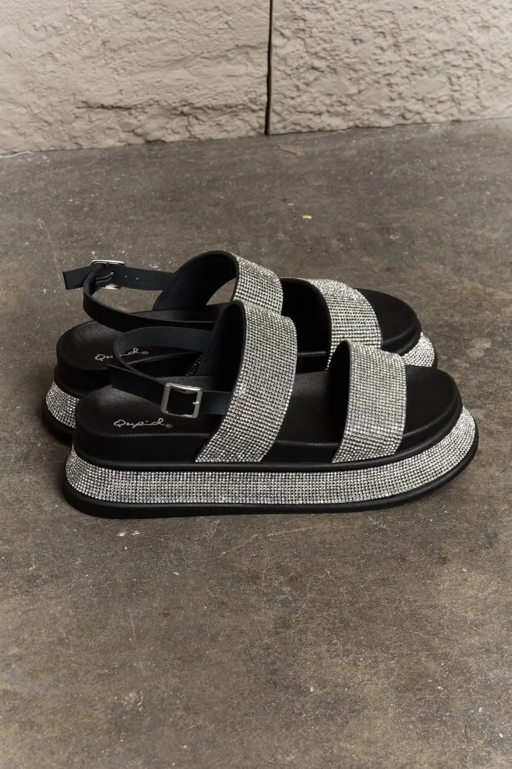 Qupid rhinestone slingback sandals