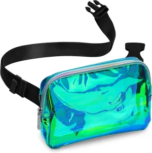 Rave Laser Aqua Crossbody Belt Bag for Women  Stylish Fanny Pack, Functional and Fashion Waist Packs for Travel, Festivals, and Everyday Use