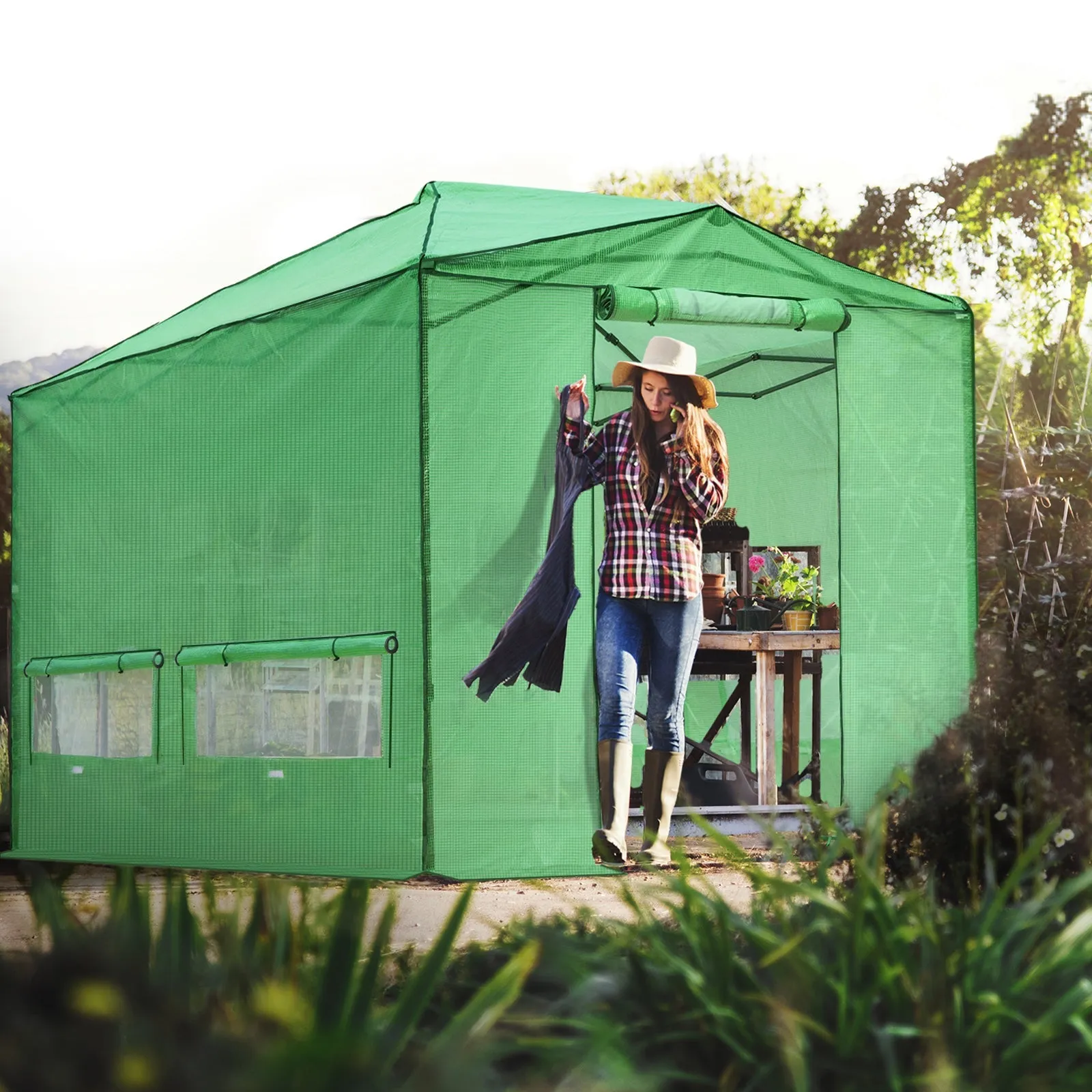 Replacement Cover for 12x8 Portable Walk-in Pop up Greenhouse(Frame Not Included)