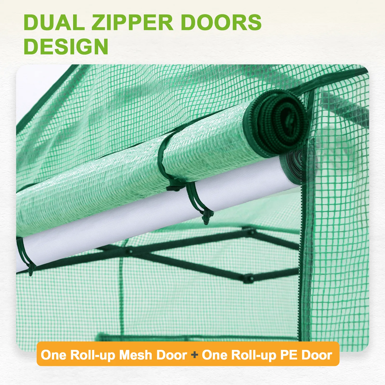 Replacement Cover for 8x6 Portable Pop up Greenhouse, Mesh Door(Frame Not Included), Green