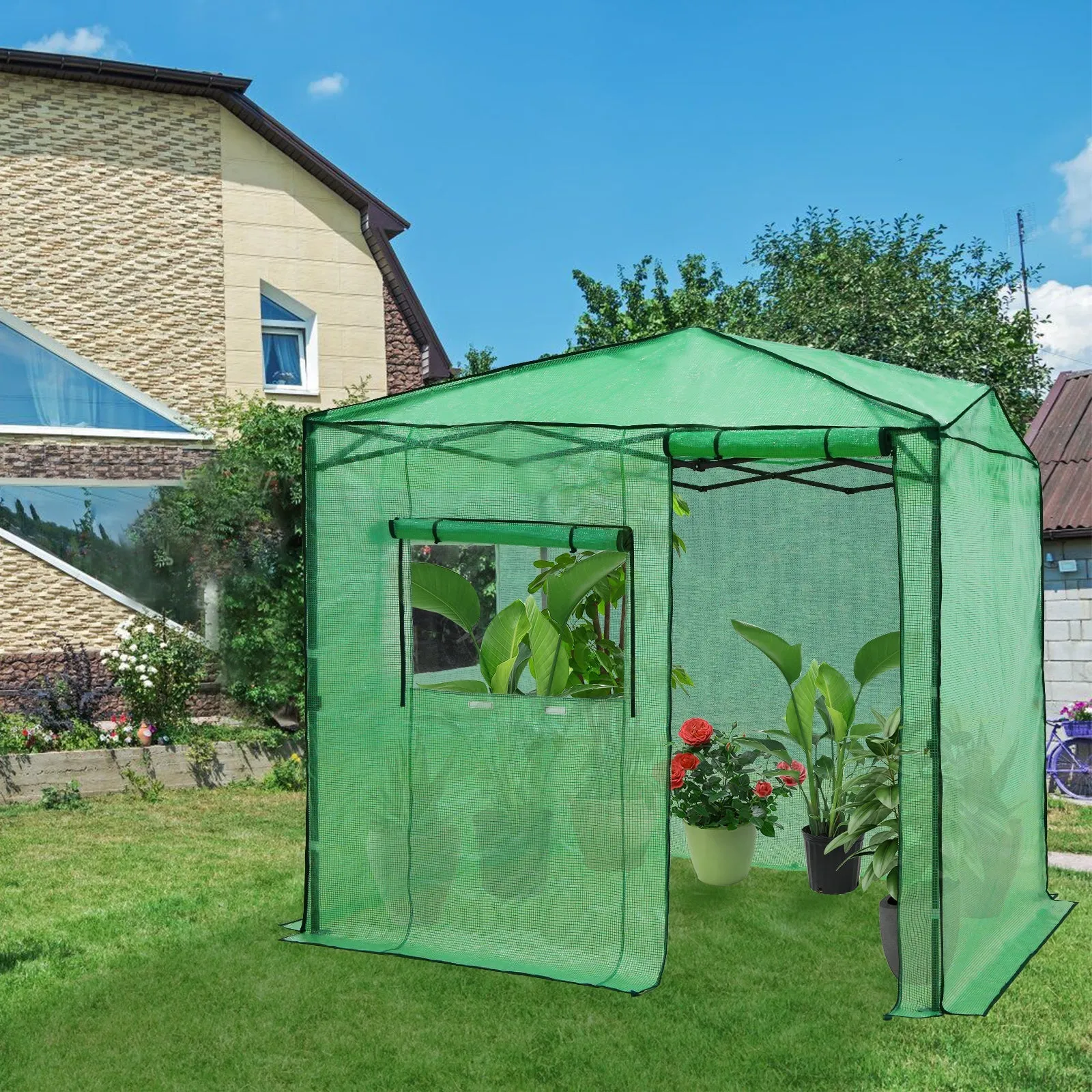 Replacement Cover for 8x6 Portable Walk-in Greenhouse(Frame Not Included)