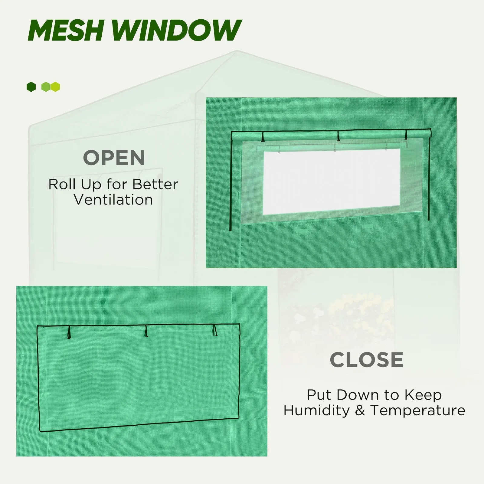 Replacement Cover for 8x8 Portable Walk-in Pop up Greenhouse(Frame Not Included)