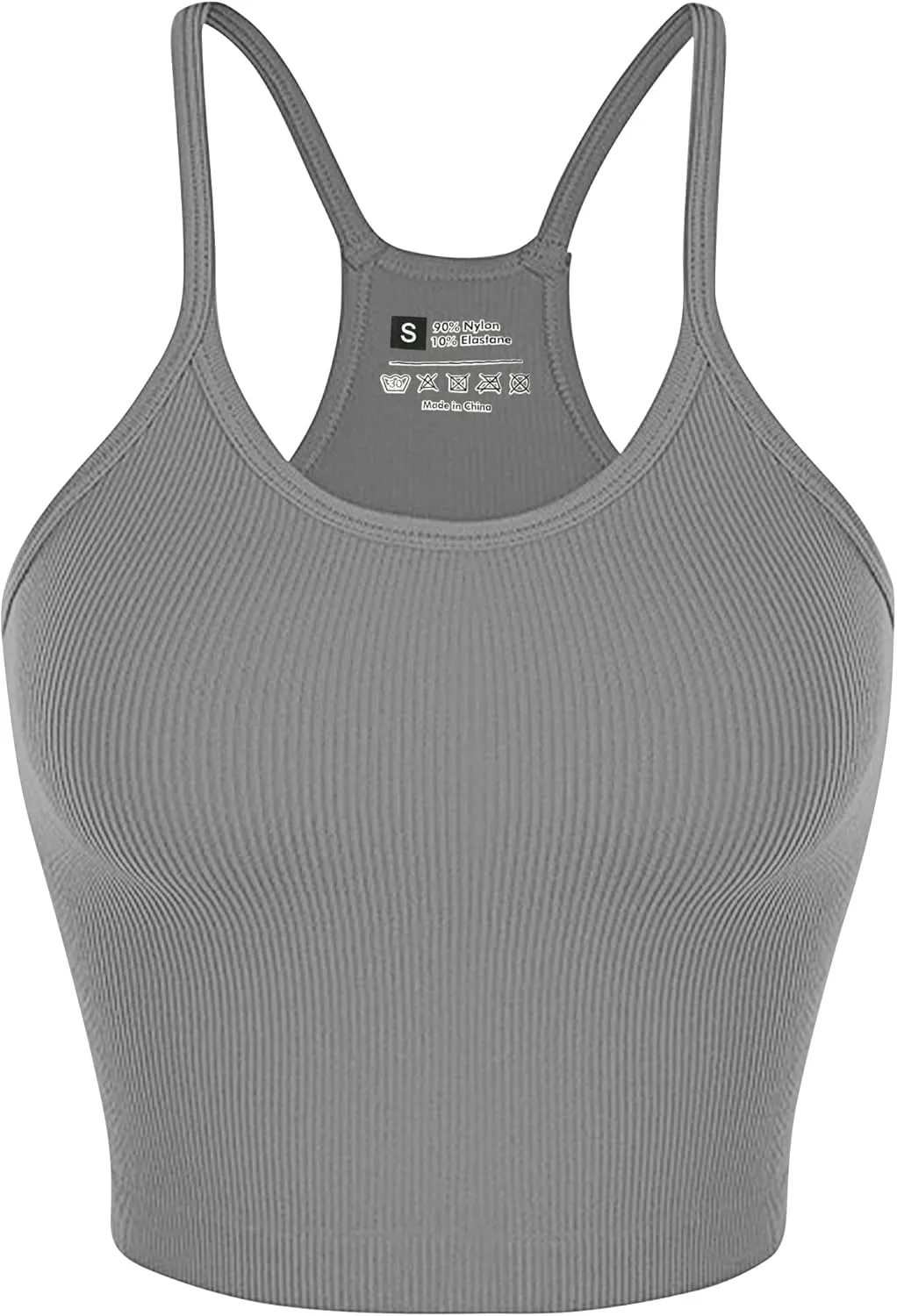 Ribbed Tank Top for Women 2024, Seamless Racerback Workout Tops, Basic Sports Camisole Tops, Crop Tops