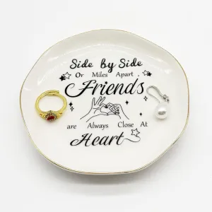 Ring Dish Jewelry Tray for Friend Mom Sister, Birthday Mother's Day Christmas Gifts, Ceramic Jewelry Dish Ring Holder, Nightstand Decor Jewelry Plate Trinket Dish, Engagement Wedding Ring Bowl
