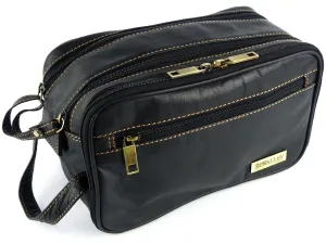 Rowallan Leather Wash Bag Travel Toiletries Travel Stylish