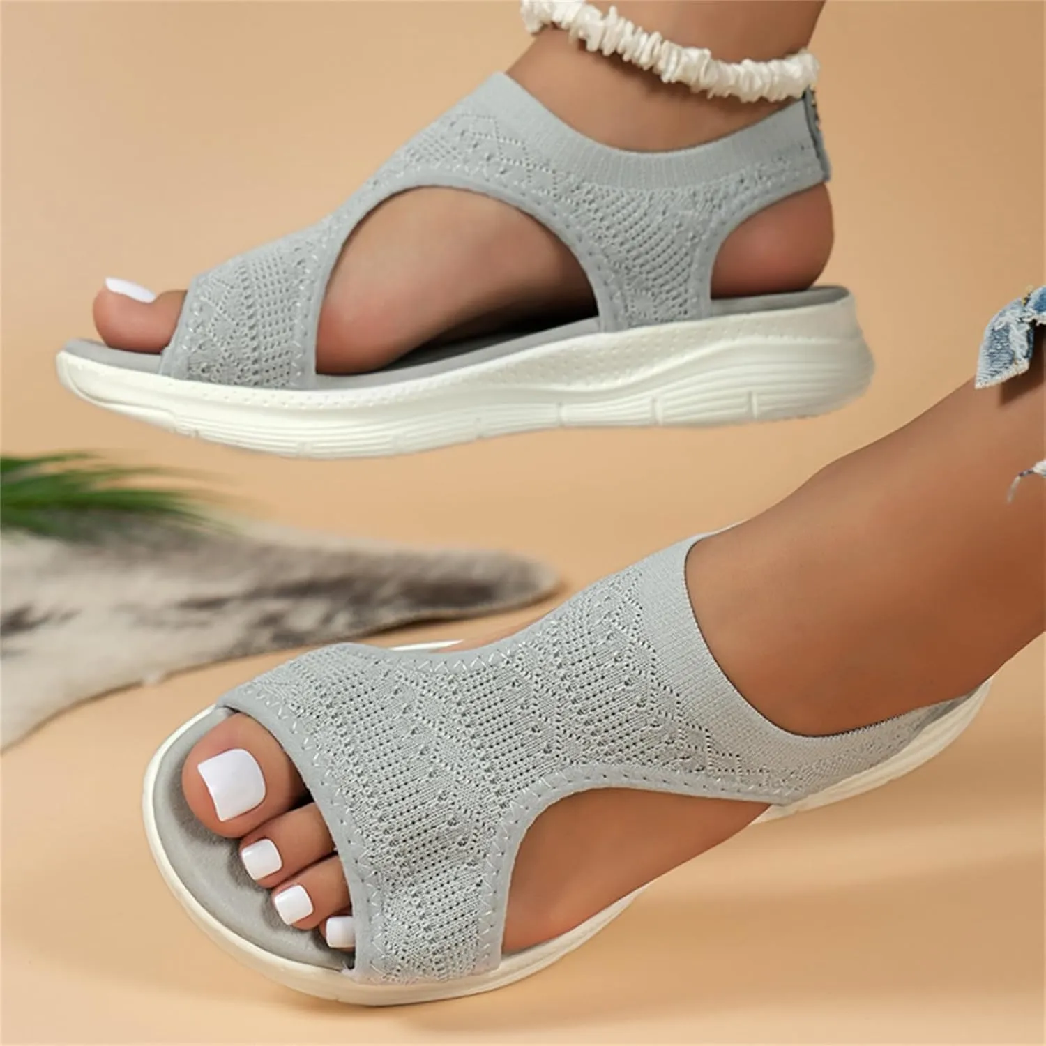 Sandals Women Comfortable Cute Orthotic Flips Flops Sandals Arch Support for Flat feet Orthopedic Walking Beach Shoes