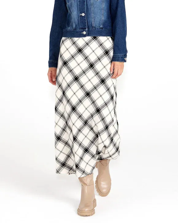 SASS  VALENTINA BIAS SKIRT - CHECK