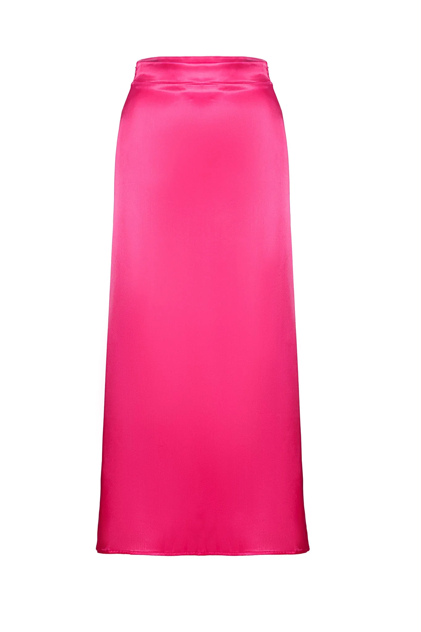 SATIN EFFECT MIDI SKIRT