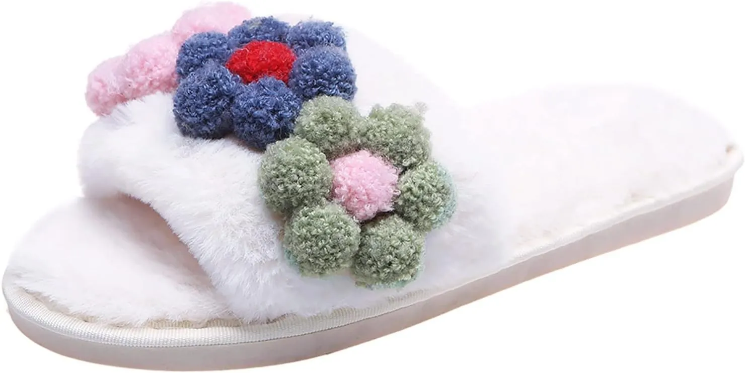 SBGMoSJ Womens Winter Slippers Clogs Ladies Slippers Winter Disposable House Slippers Funny Slippers for Adults Men Pencil Christmas Tree Gifts for Her 2023