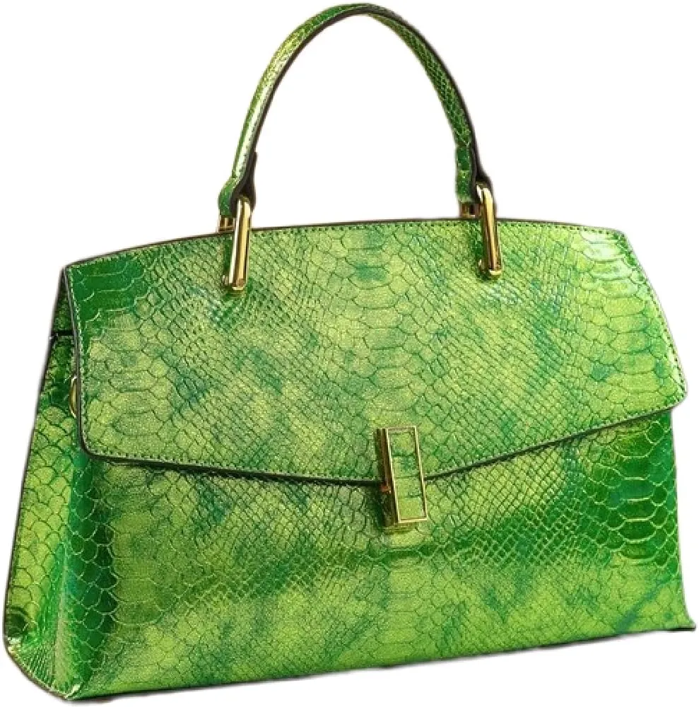Serpentine Leather Women's Bag Fashion Shell Purse Top-Handle Satchel Handbags Portable Tote Bag Shoulder Messenger Bags