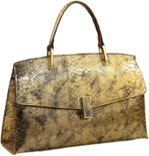 Serpentine Leather Women's Bag Fashion Shell Purse Top-Handle Satchel Handbags Portable Tote Bag Shoulder Messenger Bags
