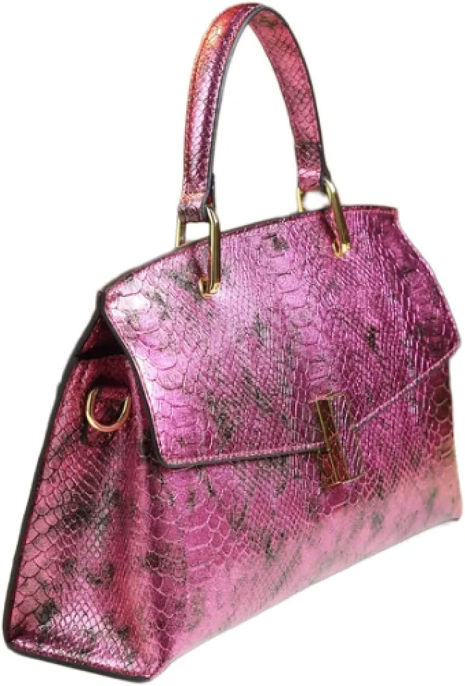Serpentine Leather Women's Bag Fashion Shell Purse Top-Handle Satchel Handbags Portable Tote Bag Shoulder Messenger Bags