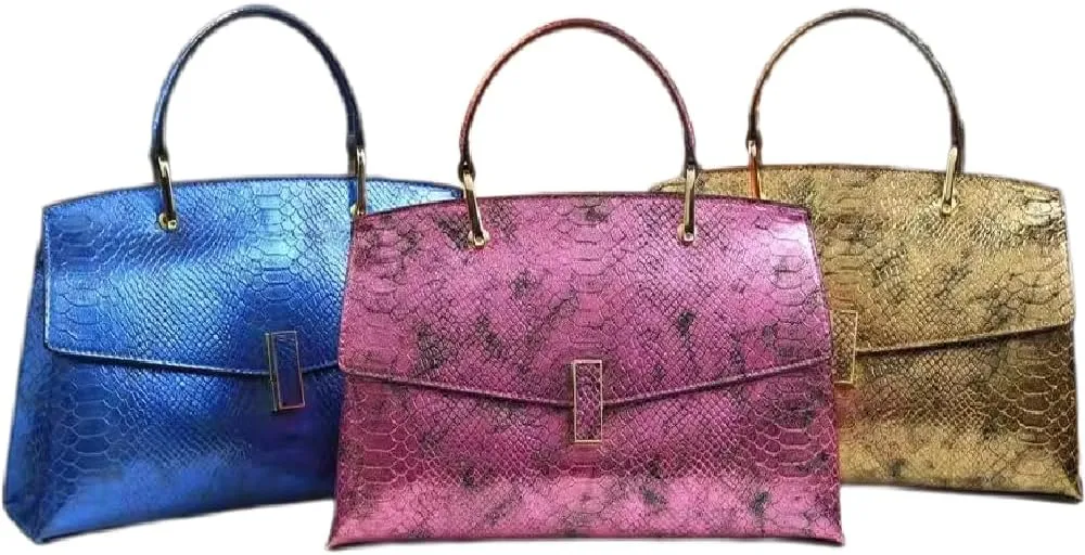 Serpentine Leather Women's Bag Fashion Shell Purse Top-Handle Satchel Handbags Portable Tote Bag Shoulder Messenger Bags