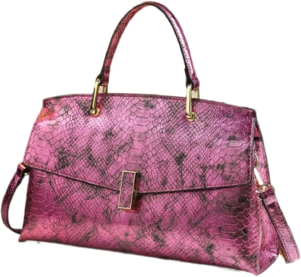 Serpentine Leather Women's Bag Fashion Shell Purse Top-Handle Satchel Handbags Portable Tote Bag Shoulder Messenger Bags
