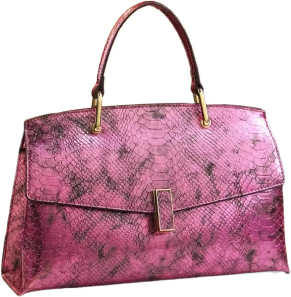 Serpentine Leather Women's Bag Fashion Shell Purse Top-Handle Satchel Handbags Portable Tote Bag Shoulder Messenger Bags