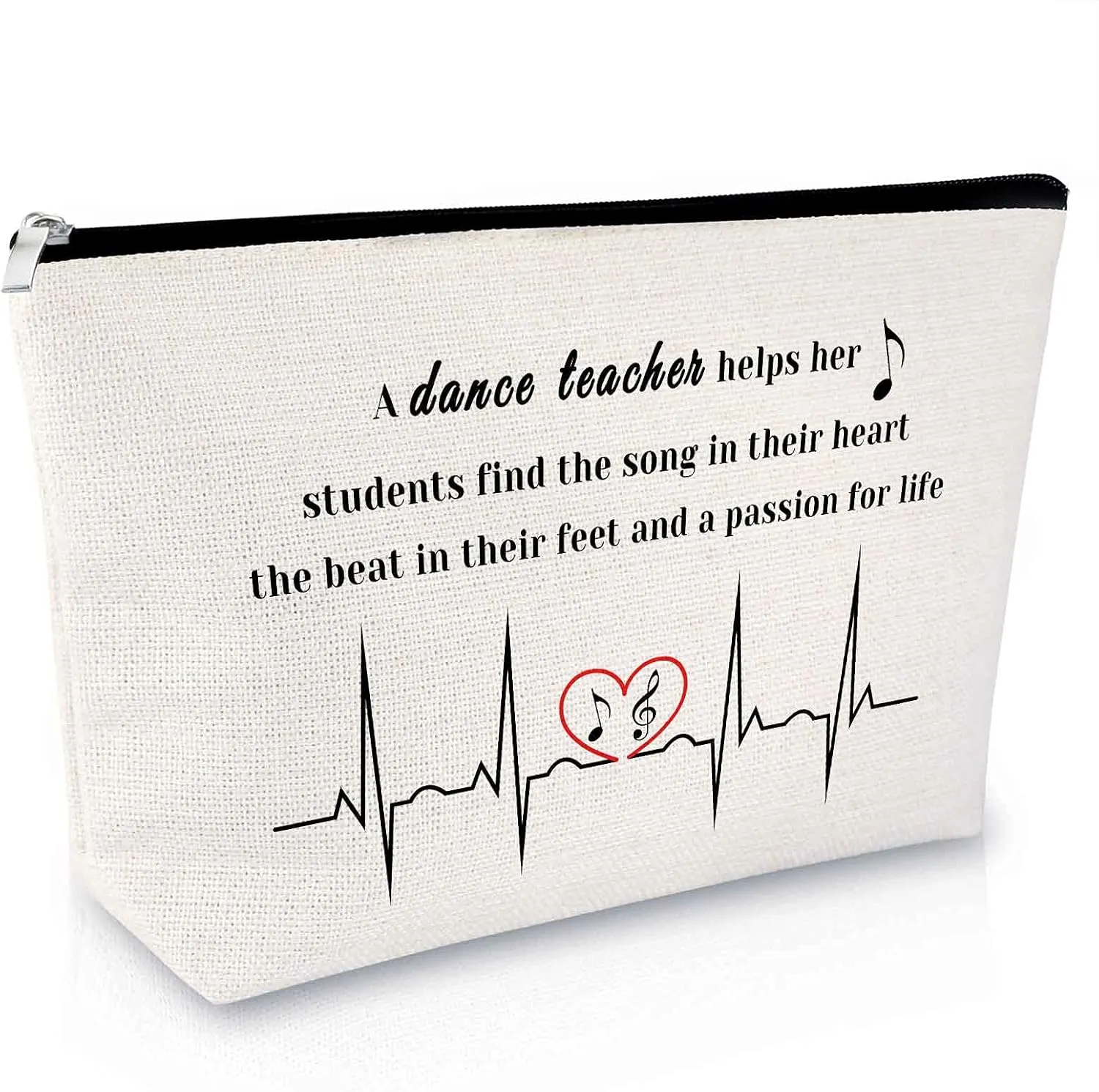 Sfodiary Dance Teacher Appreciation Gift Makeup Bag Funny Birthday Retirement Gift for Dance Teacher Friends Cosmetic Bag Christmas Friendship Thank You Present Travel Cosmetic Pouch