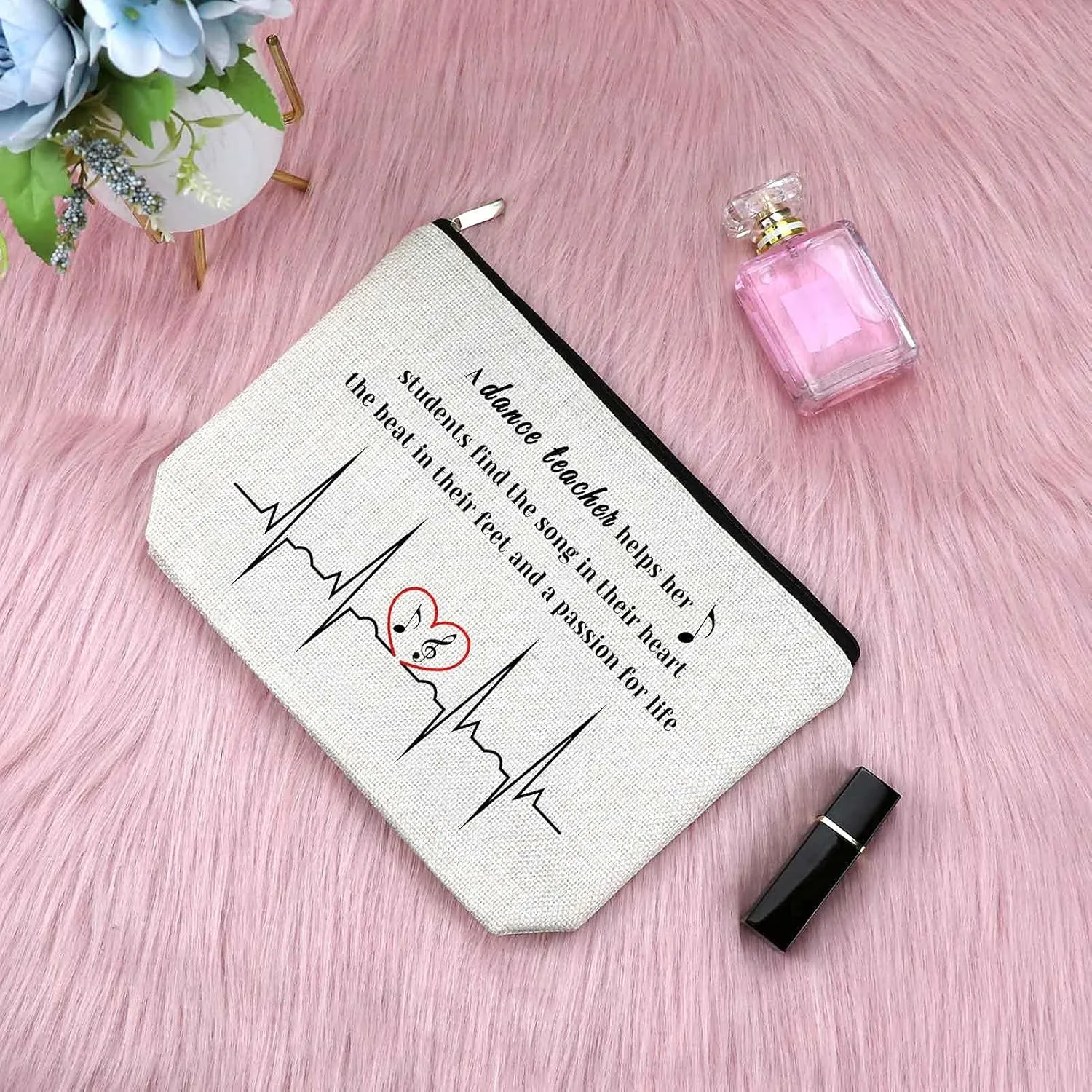 Sfodiary Dance Teacher Appreciation Gift Makeup Bag Funny Birthday Retirement Gift for Dance Teacher Friends Cosmetic Bag Christmas Friendship Thank You Present Travel Cosmetic Pouch