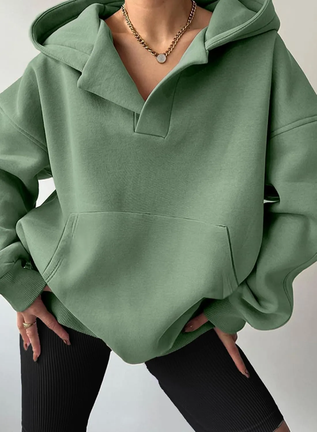 SHEWIN Women Casual Oversized Long Sleeve Fleece Sweatshirt Hoodies with Pockets, S-XXL