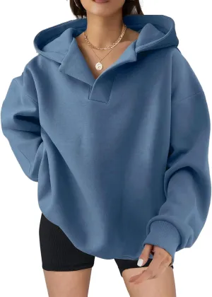 SHEWIN Women Casual Oversized Long Sleeve Fleece Sweatshirt Hoodies with Pockets, S-XXL