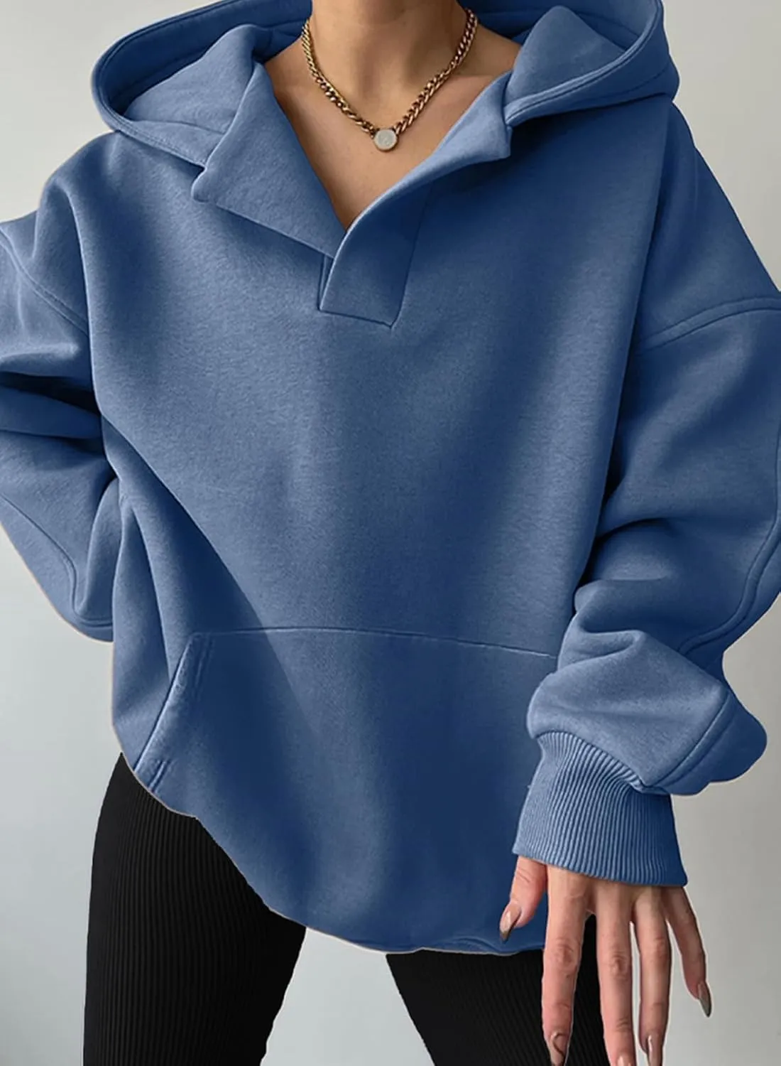 SHEWIN Women Casual Oversized Long Sleeve Fleece Sweatshirt Hoodies with Pockets, S-XXL