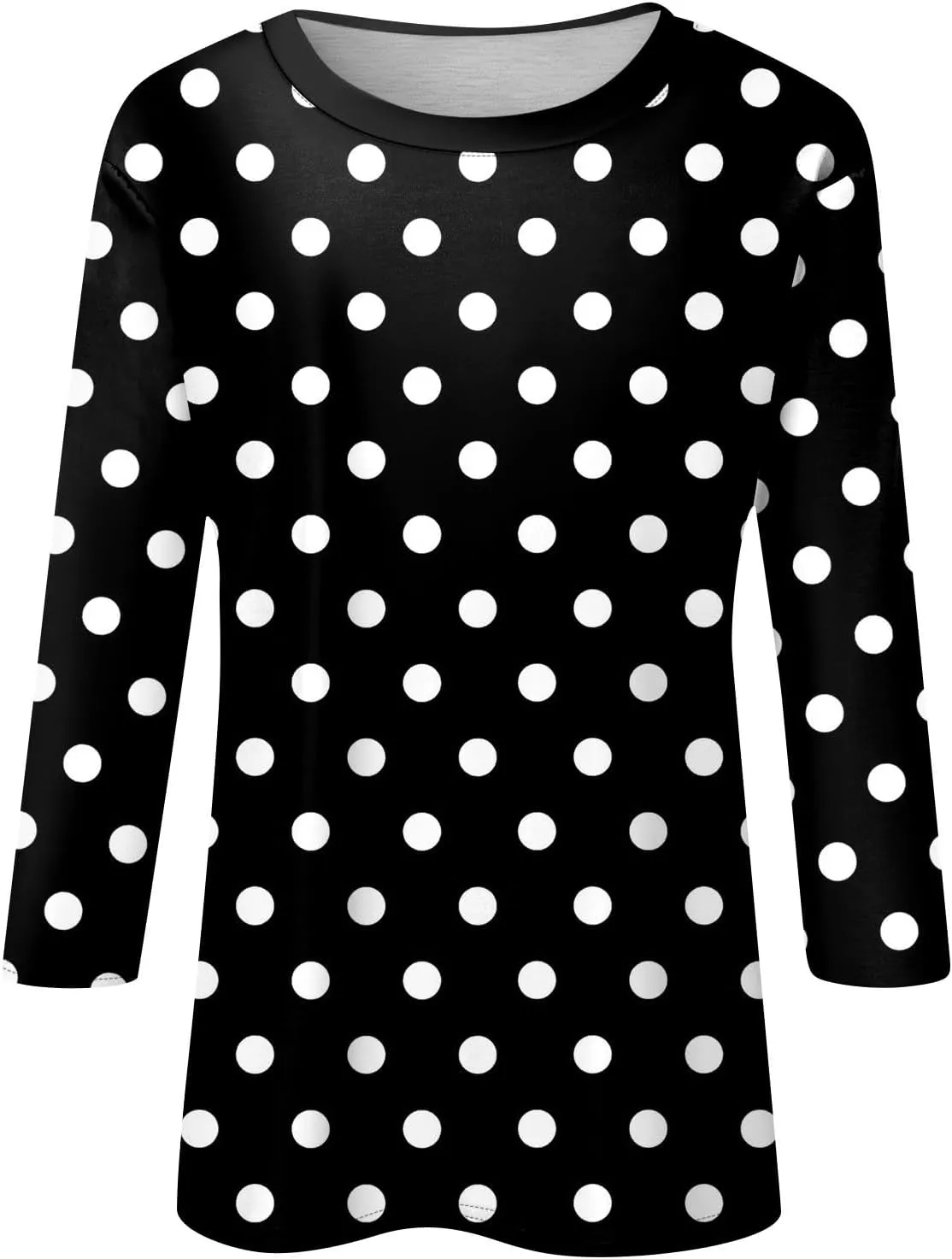Shirts for Women 3/4 Sleeve Trendy Cute Print Round Neck Lightweight Three Quarter Length Summer Tops