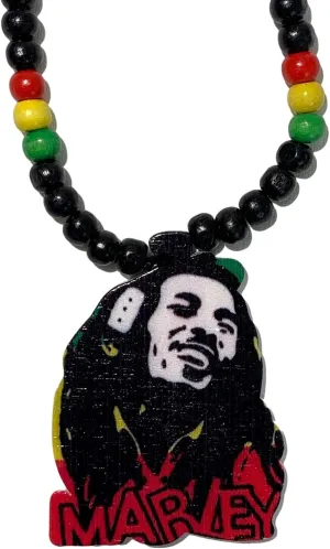ShopHaven Reggae Necklace, Jamaican Wood and Bead Necklace, Rasta Wood Jewelry, Black Unity Necklace, Afrocentric Jewelry