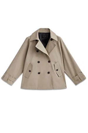 Short Trench Coat With Back Pleat