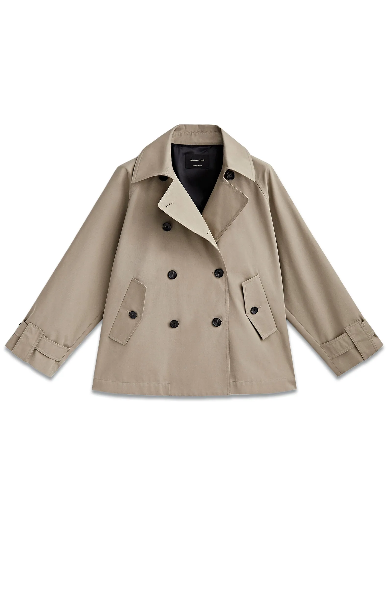 Short Trench Coat With Back Pleat