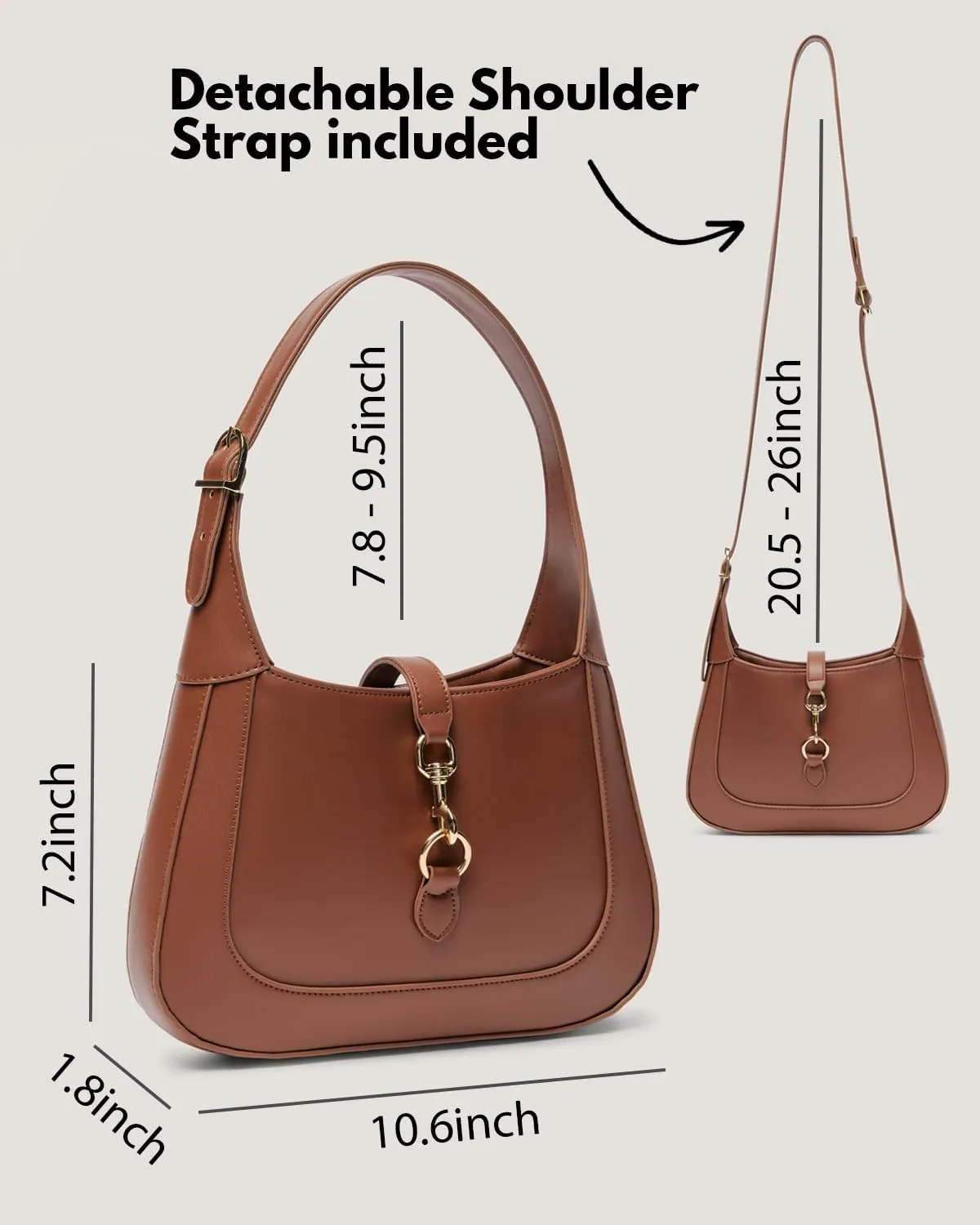 Shoulder Bag for Women - Small Shoulder Purses - Top Handle Structured Handbags - Adjustable Strap Vegan Leather