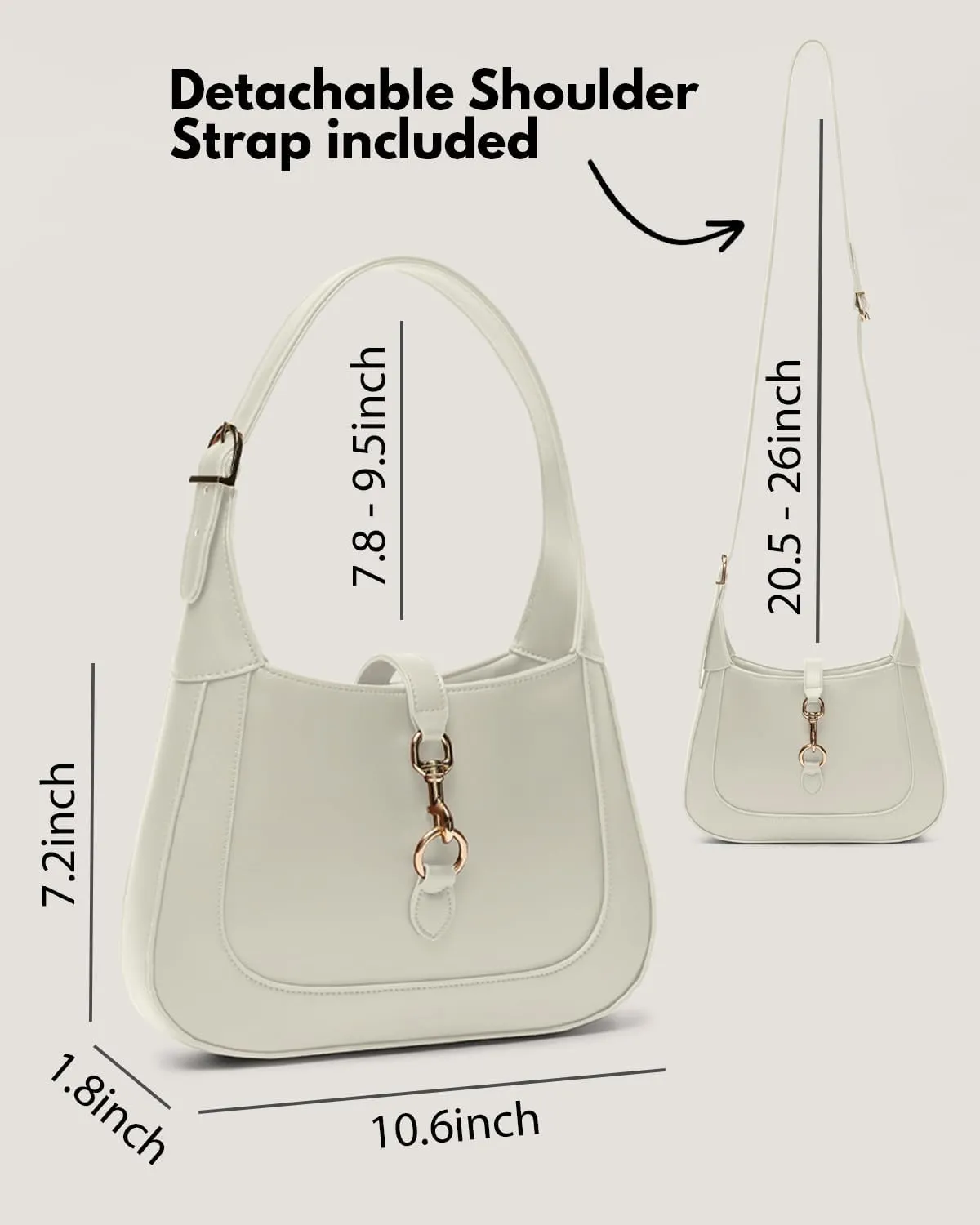 Shoulder Bag for Women - Small Shoulder Purses - Top Handle Structured Handbags - Adjustable Strap Vegan Leather