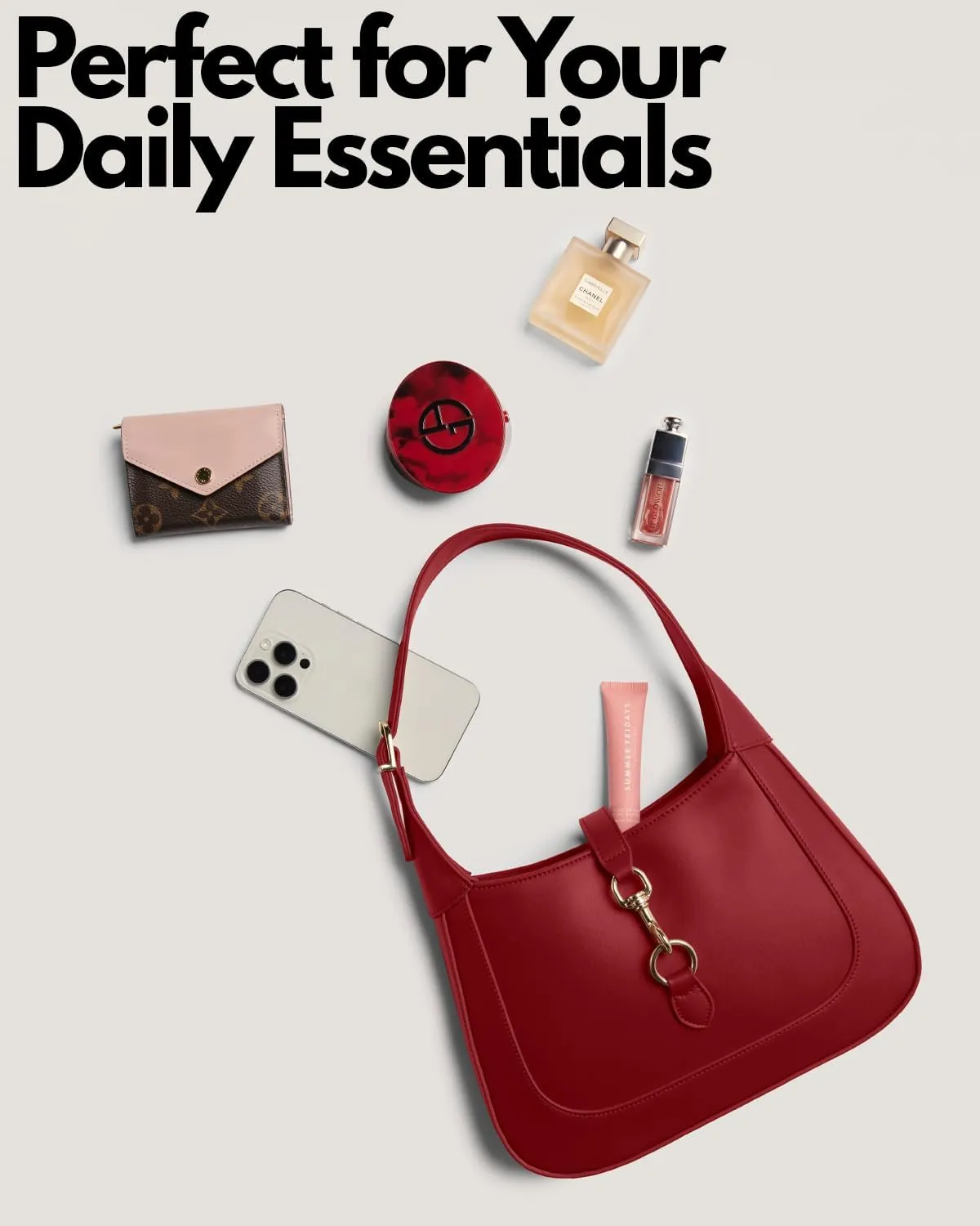 Shoulder Bag for Women - Small Shoulder Purses - Top Handle Structured Handbags - Adjustable Strap Vegan Leather