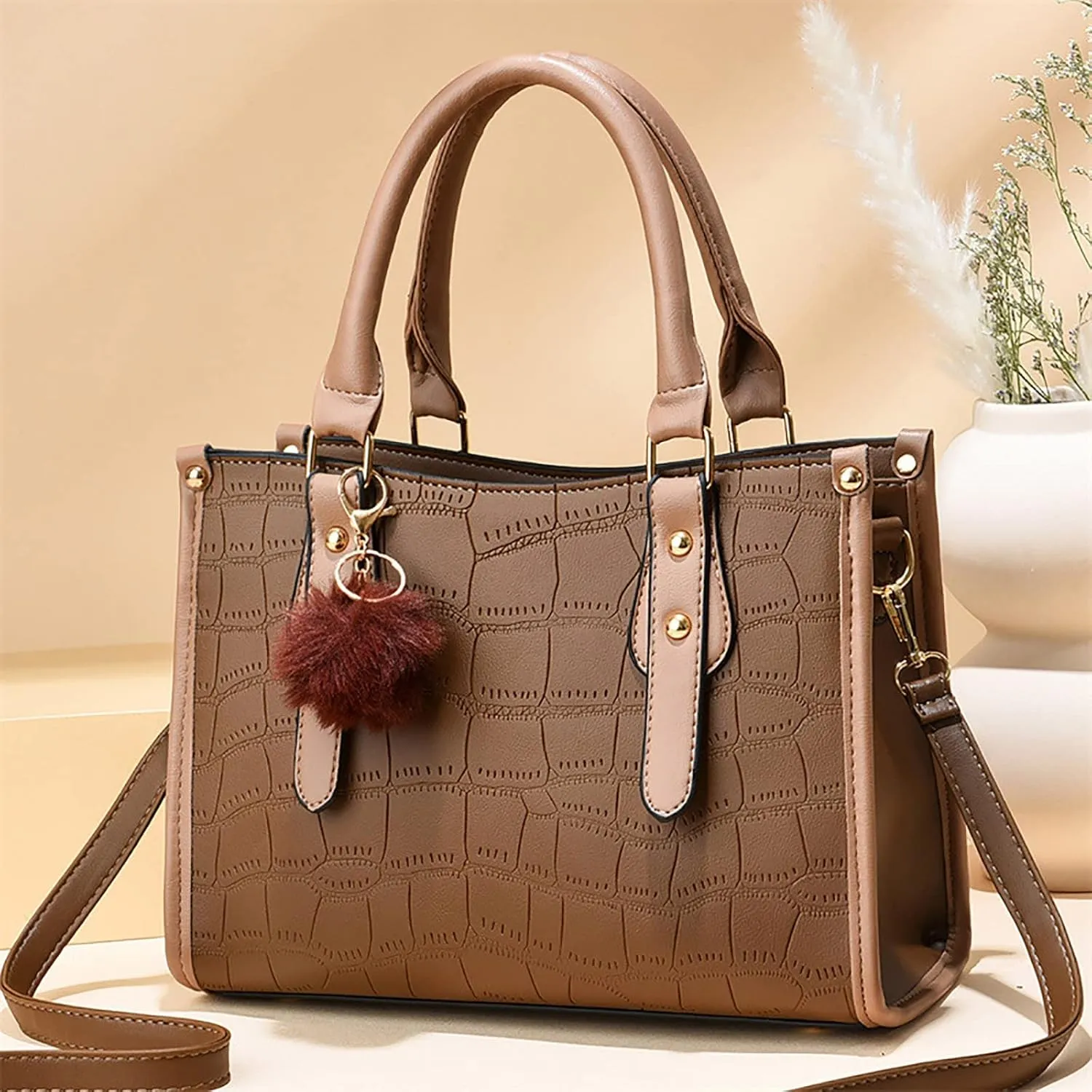 Shoulder Bag for Women Womens Fashion Tote Bag Handbags Ladies Purse Satchel Shoulder Bags Tote Leather Bag