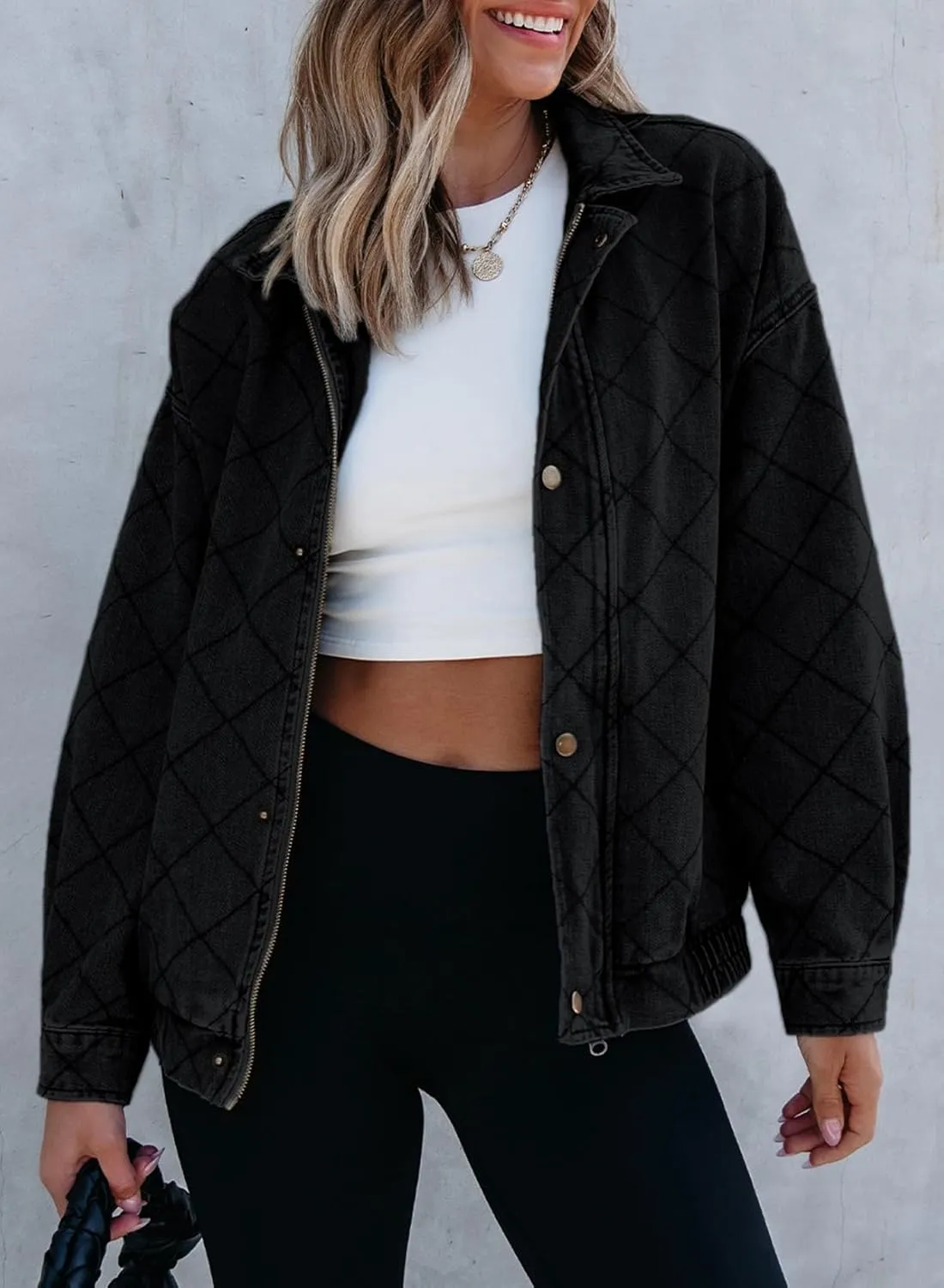 Sidefeel Women's Jean Jacket Long Sleeve Zimbaplatinum Overszied Denim Jackets Shacket Coat Fashion Spring Outfits 2025