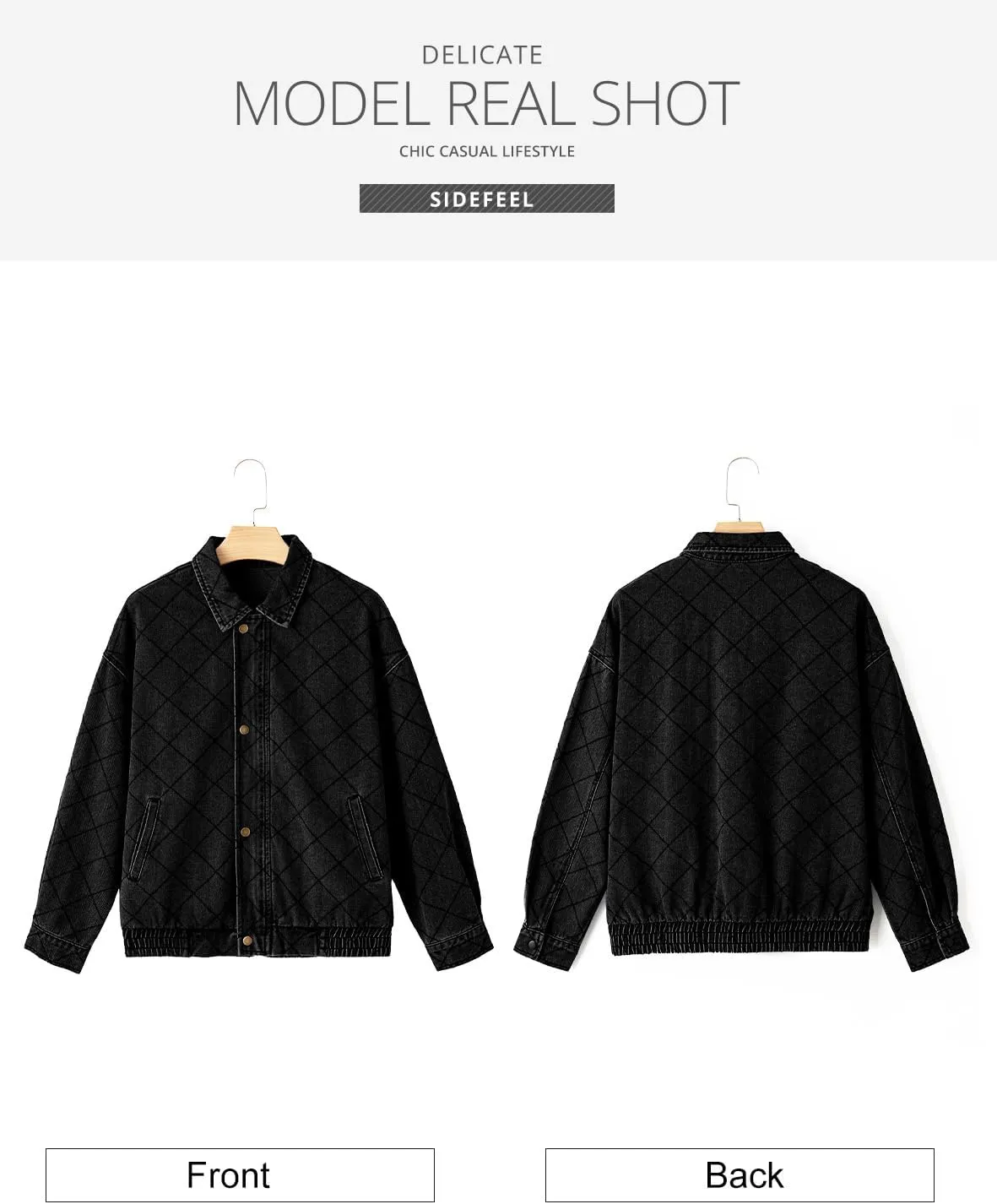 Sidefeel Women's Jean Jacket Long Sleeve Zimbaplatinum Overszied Denim Jackets Shacket Coat Fashion Spring Outfits 2025