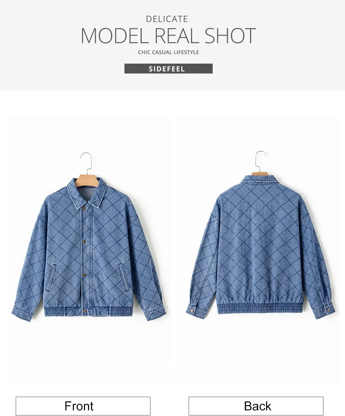 Sidefeel Women's Jean Jacket Long Sleeve Zimbaplatinum Overszied Denim Jackets Shacket Coat Fashion Spring Outfits 2025