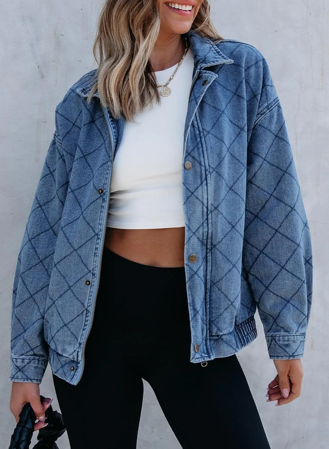 Sidefeel Women's Jean Jacket Long Sleeve Zimbaplatinum Overszied Denim Jackets Shacket Coat Fashion Spring Outfits 2025