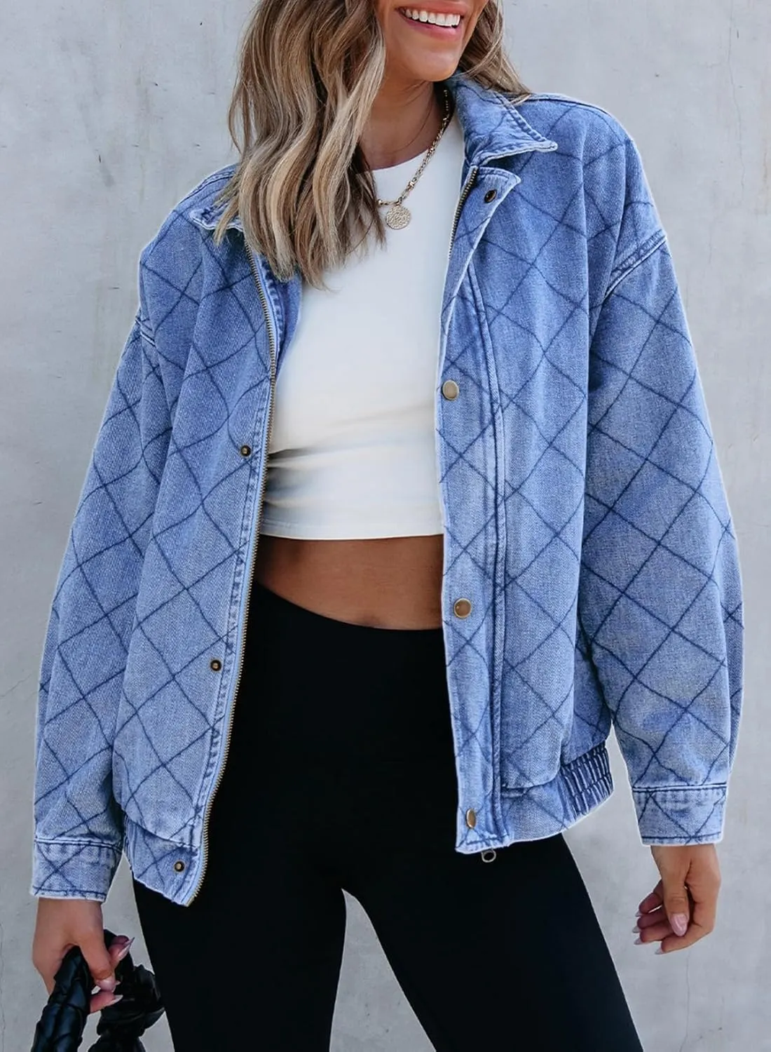 Sidefeel Women's Jean Jacket Long Sleeve Zimbaplatinum Overszied Denim Jackets Shacket Coat Fashion Spring Outfits 2025
