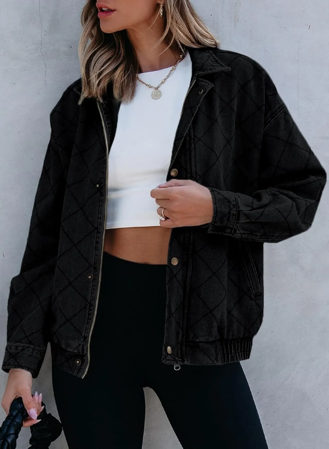 Sidefeel Women's Jean Jacket Long Sleeve Zimbaplatinum Overszied Denim Jackets Shacket Coat Fashion Spring Outfits 2025