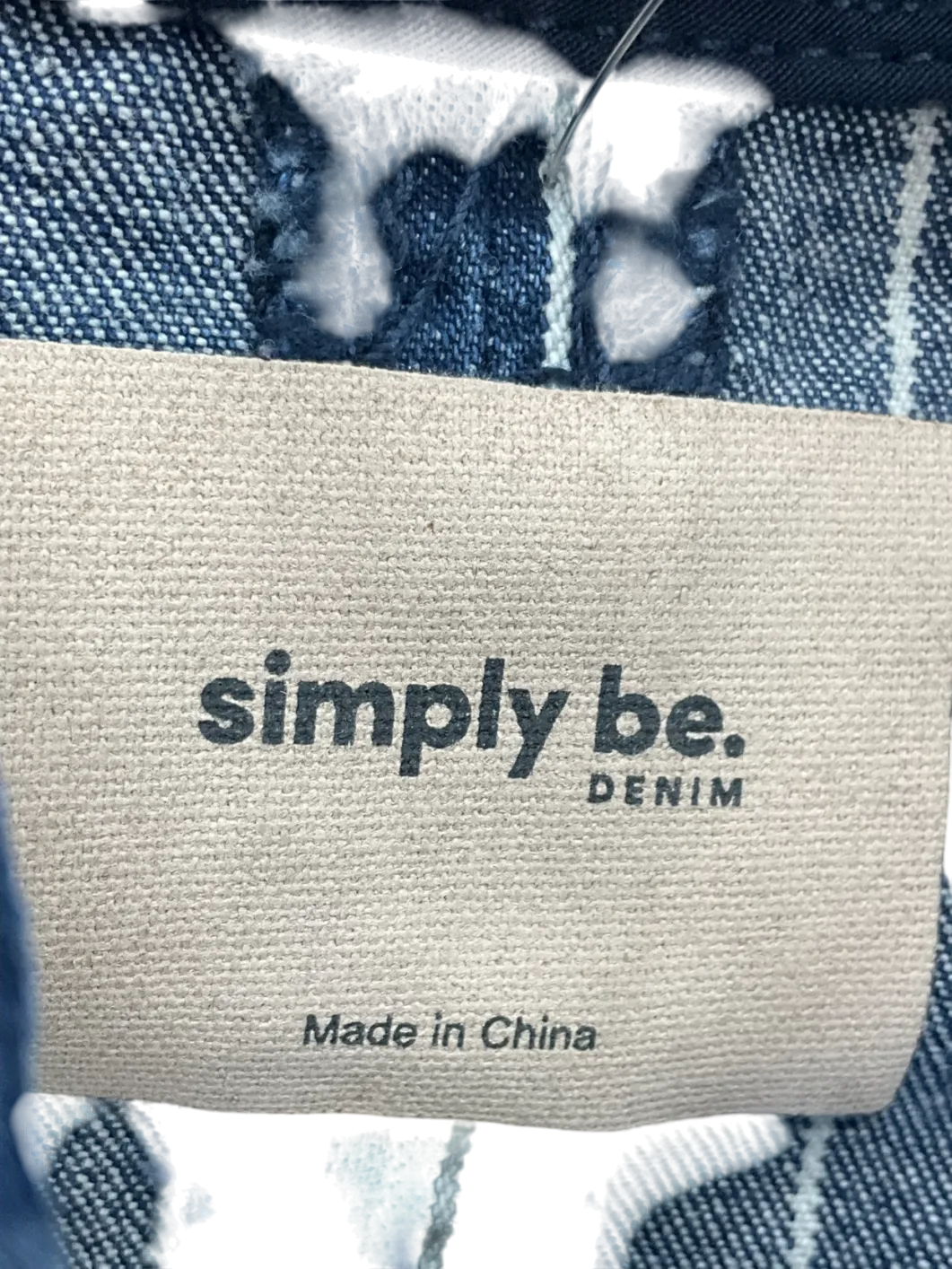 SimplyBe Striped Blue Tie Front Denim Peplum Blouse UK 16