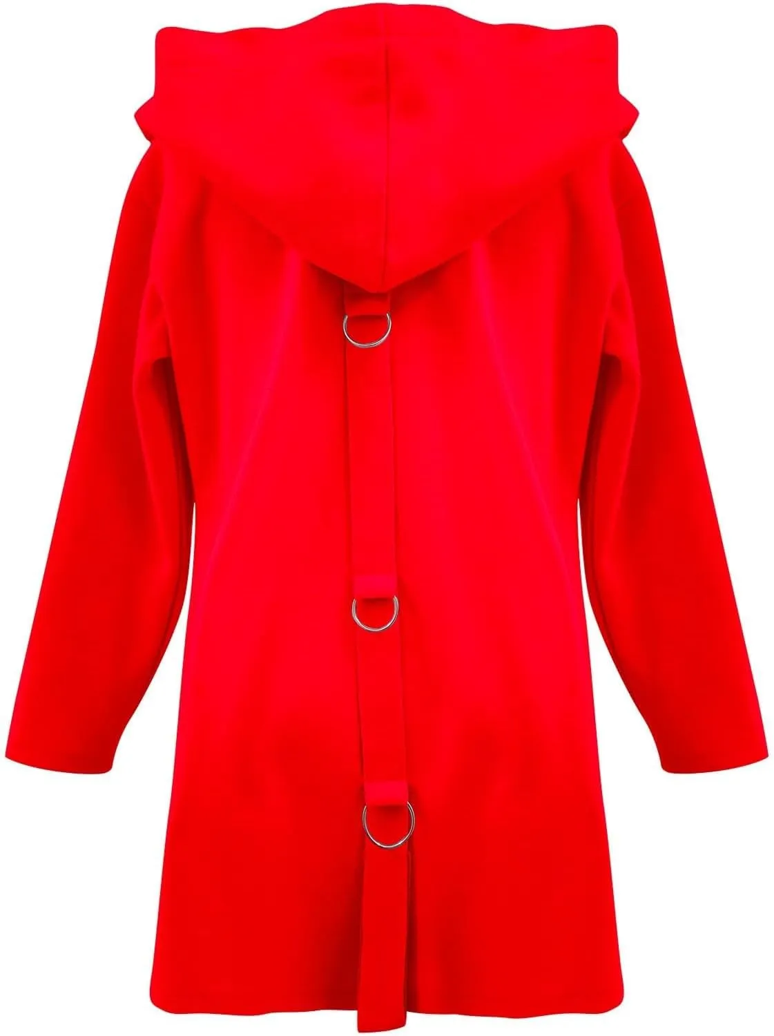 Sinzelimin Women's Trench Coat Fashion Solid Color Button Front Mid-Length Jacket Hooded Windbreaker Going Out Outerwear Coat