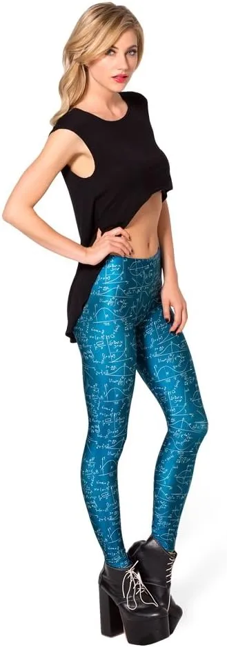 Sister Amy Girl 3D Printed Geometric Figures Ankle Elastic Tights Legging